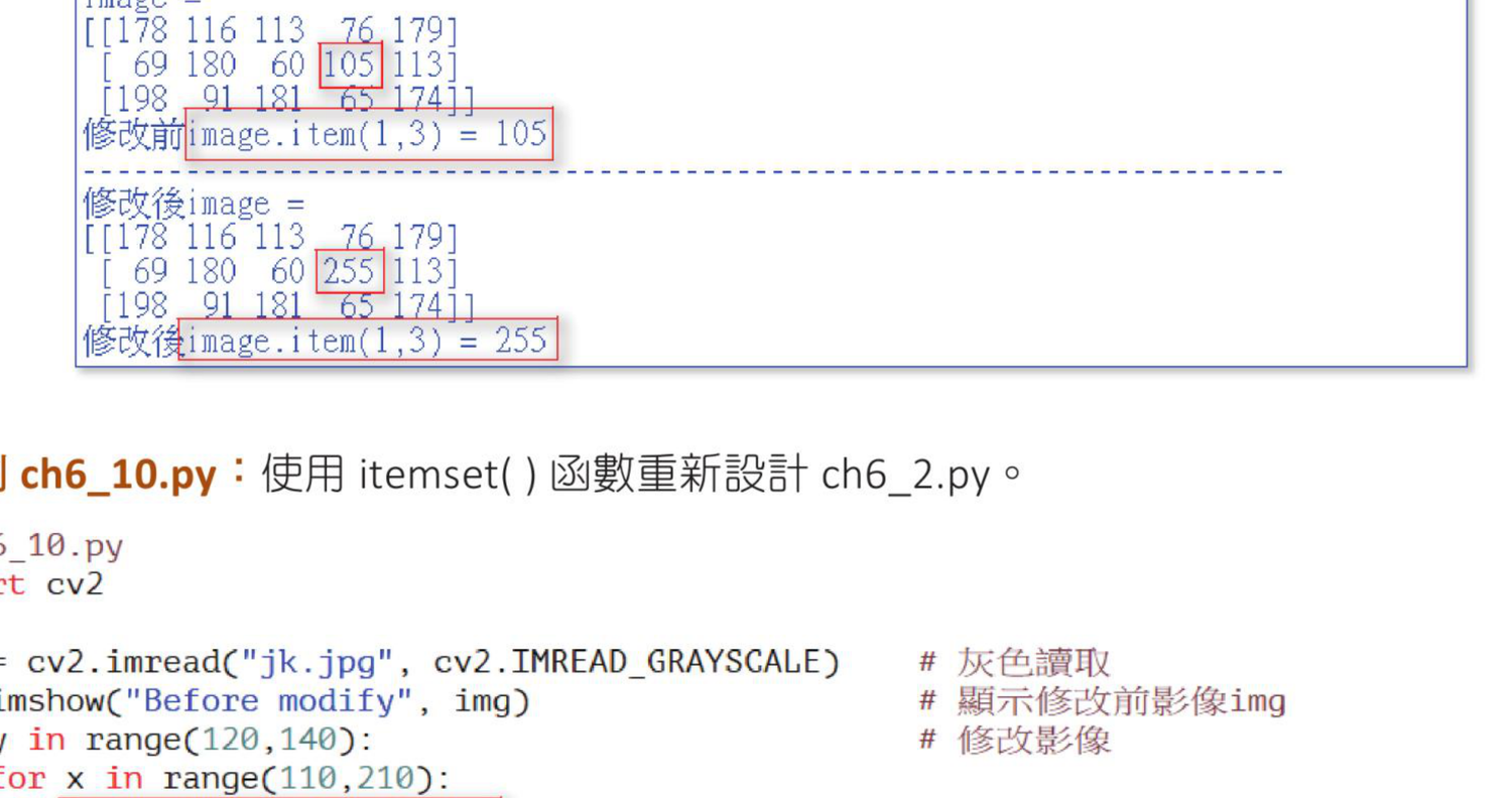 ch6_9.py itemset 灰度修改