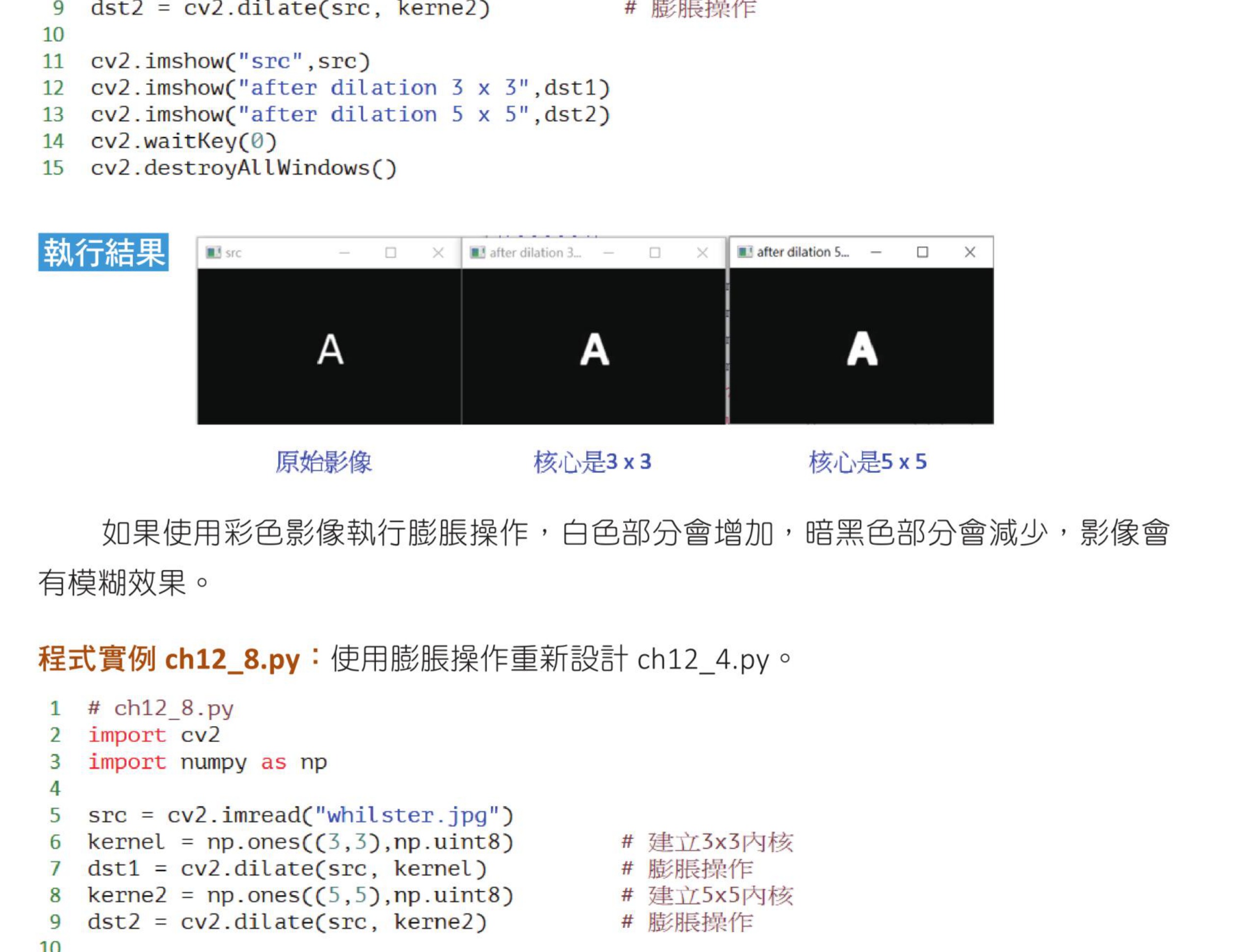 ch12_7.py 字母 A 膨胀结果