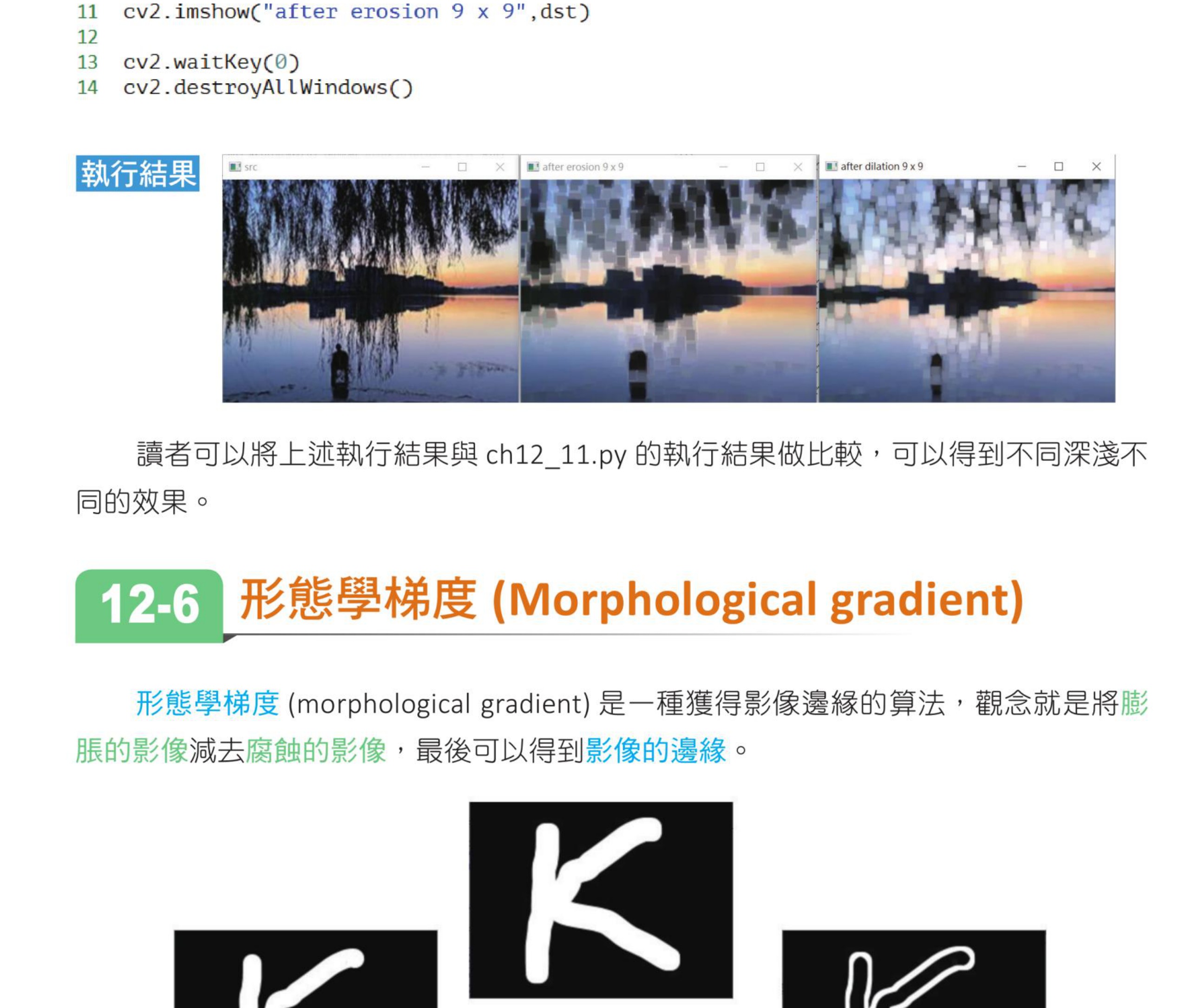 ch12_15.py K 字形态学梯度结果