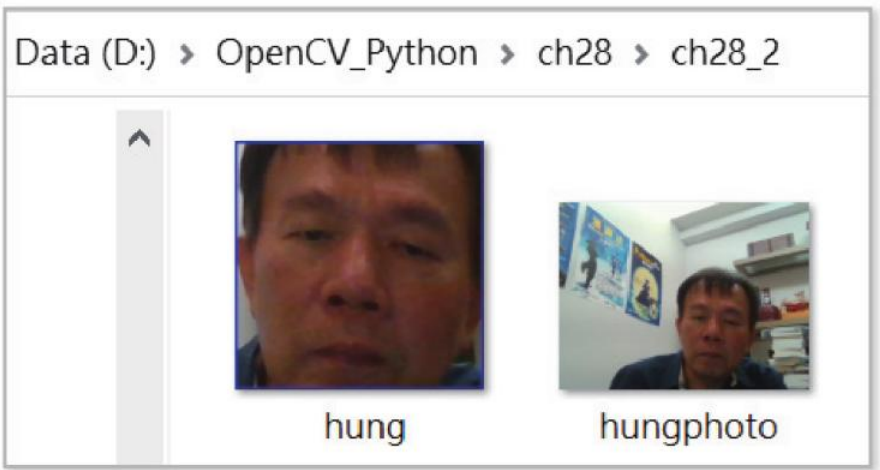 ch28_2 资料夹中保存 hung 与 hungphoto 图像