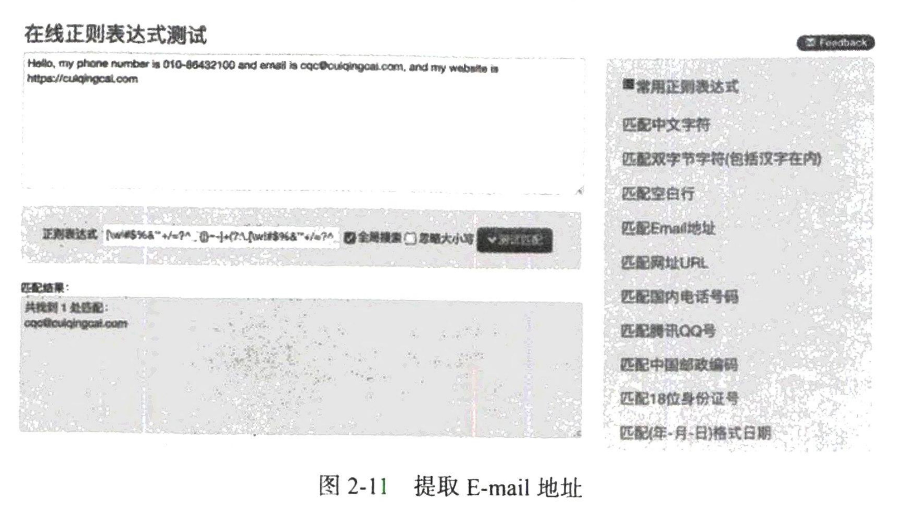 图2-11 提取 E-mail 地址