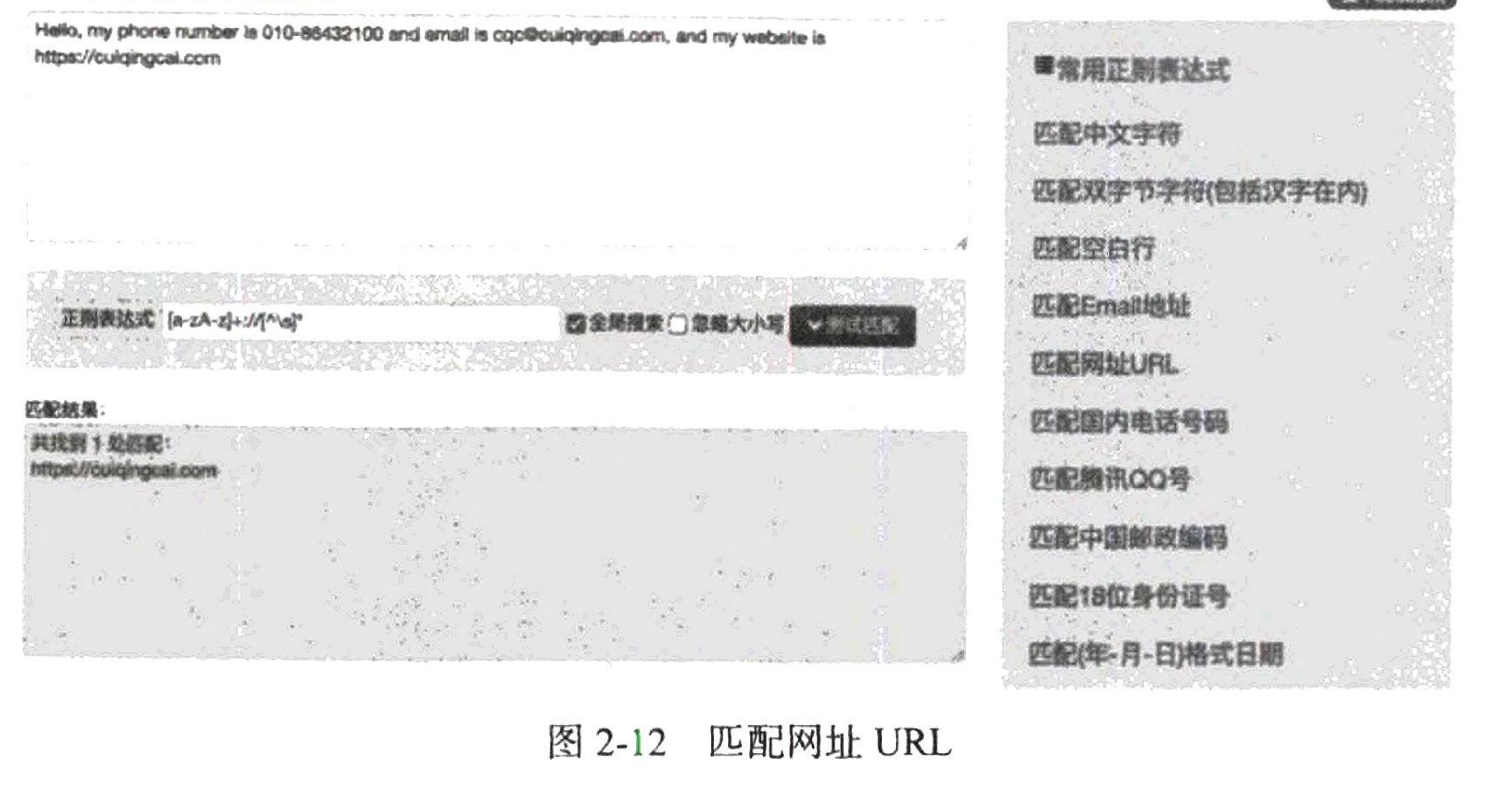 图2-12 匹配网址 URL